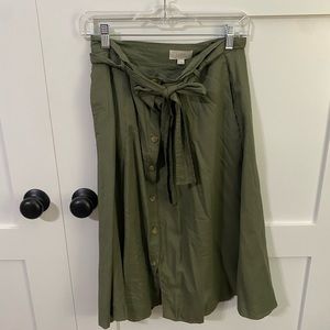 Loft button up midi skirt